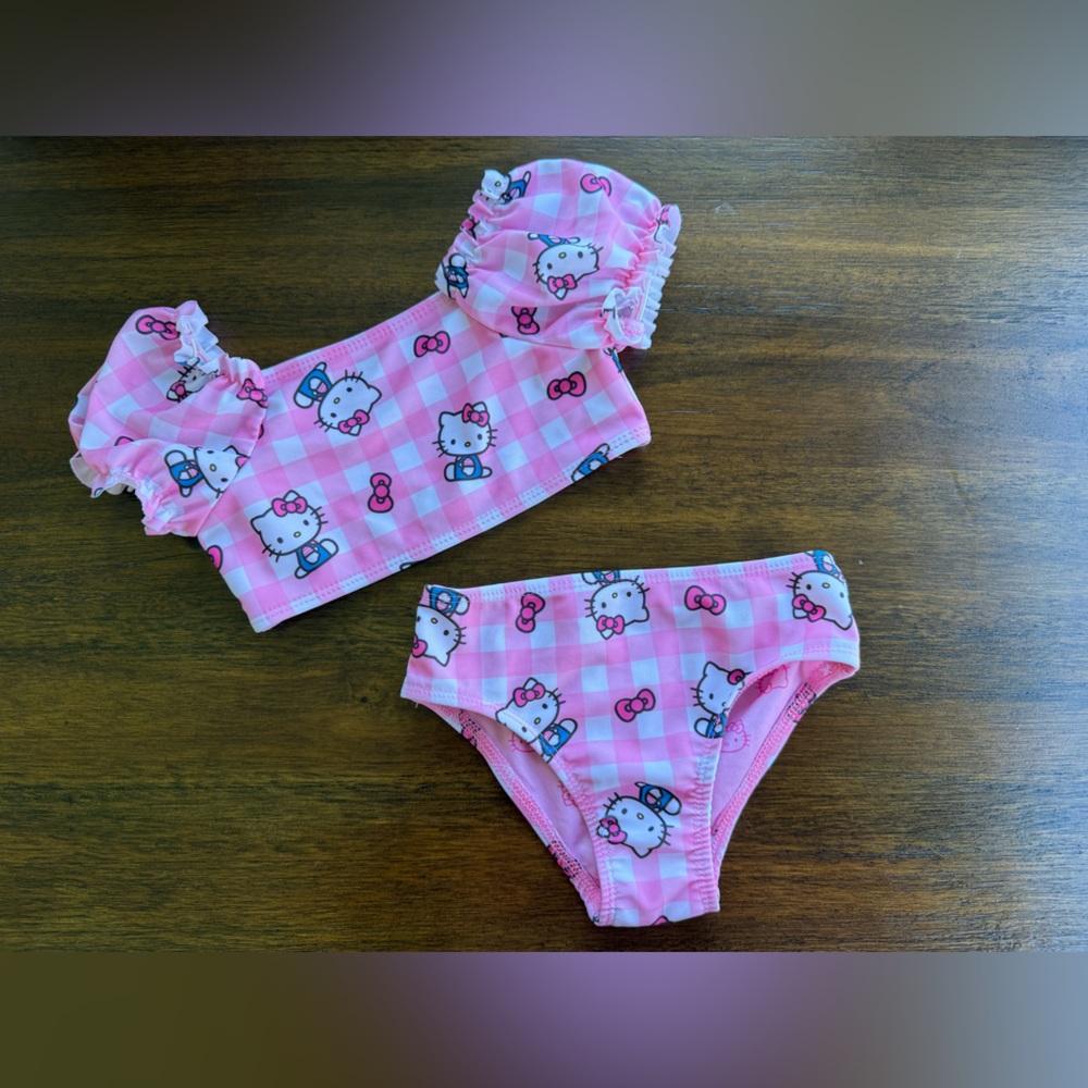 Hello Kitty Pink Gingham Toddler Bikini Set
